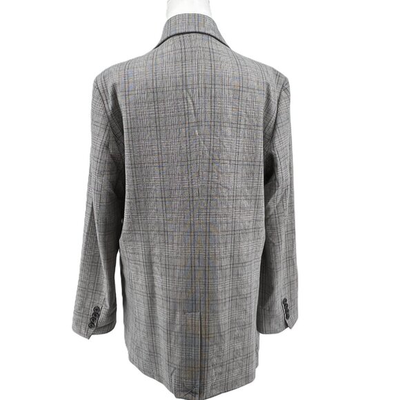 🧥 Women's Ricki's Jacket Size Large – Classic Grey Plaid Preppy Quiet lux - Picture 5 of 13